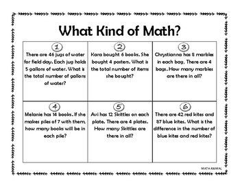 key words for math words problems