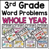 3rd Grade Word Problems Math Worksheets Bundle Common Core