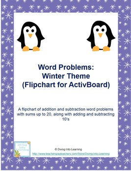 Preview of Word Problems: Winter Theme for ActivBoard (First Grade)