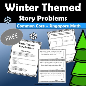 Preview of Word Problems - Winter Themed
