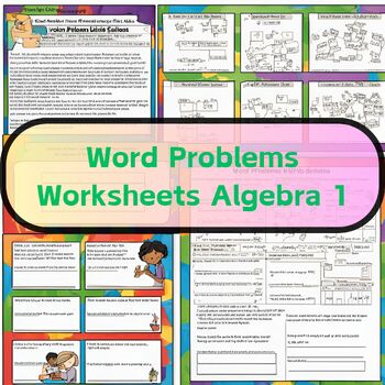 Preview of Word Problems Worksheets Algebra 1