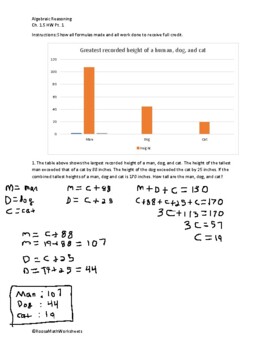 Preview of Word Problems and Literal Equations