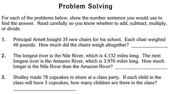 word problems choose operation 4th grade