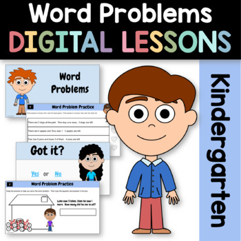 Preview of Word Problems for Kindergarten Google Slides | Interactive Math Skills Practice