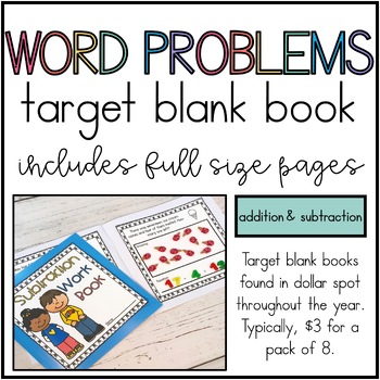 Preview of Word Problems for Target Blank Books