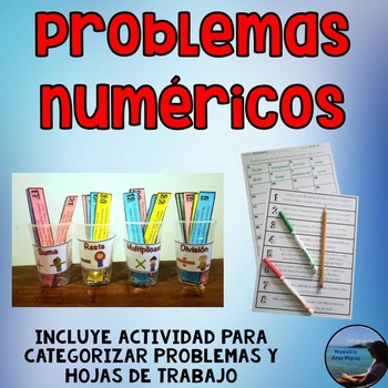 Preview of Word Problems in Spanish - Problemas numéricos - Sort by operation