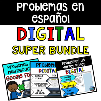 Preview of Word Problems in Spanish for Google Classroom -Problemas - Distance Learning