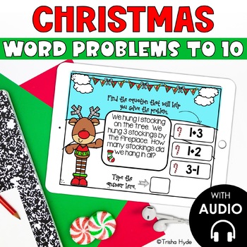 Preview of Word Problems to 10 | Christmas | Boom Cards