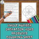 Whole Number Operation Word Problems Coloring Sheet