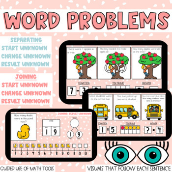 Preview of Word Problems with Math Tools: Number Lines, Number Bonds, Ten Frames, Equations