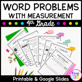 Word Problems with Measurement - 4th Grade Math - Print & 