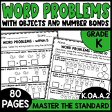 Word Problems with Pictures Kindergarten Worksheets K.OA.A.2