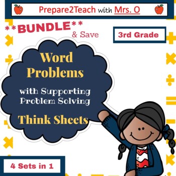 Preview of Word Problems with Supporting Problem Solving Think Sheets BUNDLE