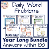 Word Problems within 100 Daily Practice YEAR LONG BUNDLE