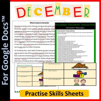 Preview of Word Processing for Google Docs™: December - Christmas