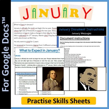 Preview of Word Processing for Google Docs™: January (The New Year & Martin Luther King Day