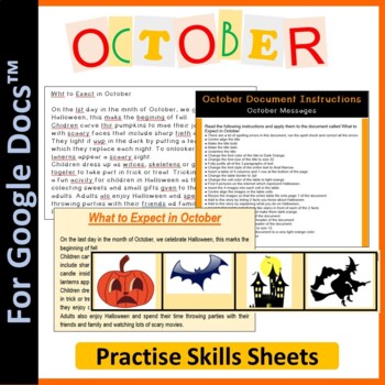 Preview of Word Processing for Google Docs™: October (Halloween)