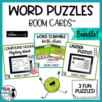 Preview of Word Puzzles Digital Boom Cards Bundle