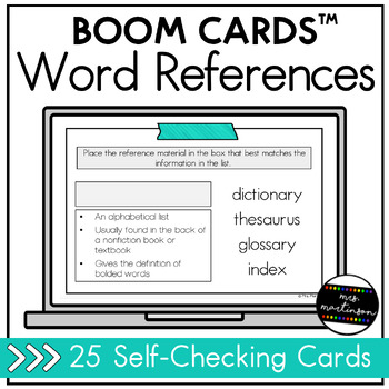 Preview of Word Reference Materials | Boom Cards | Digital Task Cards