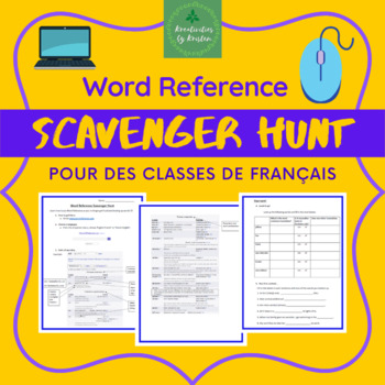Preview of Word Reference Scavenger Hunt (for French Classes)