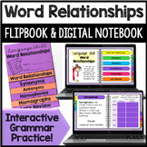 Word Relationships Review Digital Notebook & Grammar Flipbook