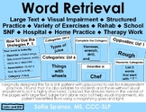 Word Retrieval: Large Font for Visual Impairment. Adult or