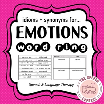 Preview of Word Ring: Emotions Idioms and Synonyms