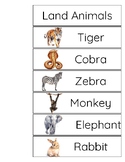 Word Rings - Land Animals (Picture Word Cards)