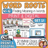 Word Root Task Cards Using Word Pairs | Set 1 | Print & Digital | ELA Test Prep!