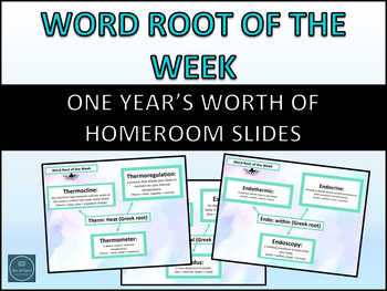 Preview of Word Root of the Week: homeroom slides for the whole academic year!