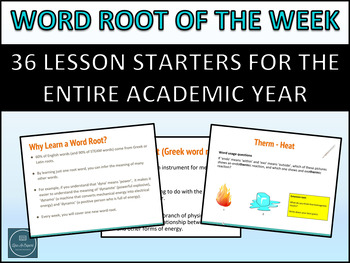 Preview of Word Root of the Week: Lesson Starters for the Entire Academic Year!