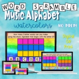 Word Scramble Music Alphabet Note Spelling