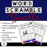 Word Scramble Puzzles: Year Long Word Work Bundle