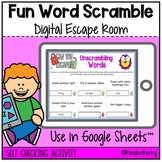 Word Scramble with Clues Digital Escape Room | Google Sheets™️