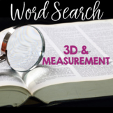 Word Search 3D FIGURES with SURFACE AREA & VOLUME Geometry
