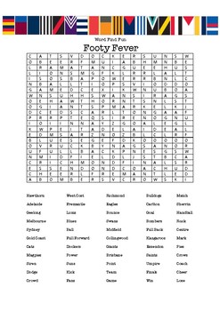 word search afl theme by ms closes corner teachers pay teachers