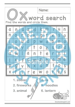 Preview of Word Search Activity, Chinese Zodiac , Chinese New Year 2021