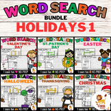Word Search Puzzle (Holidays 1) | Bundle - NO PREP Activity