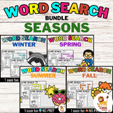Word Search Puzzle (Seasons) | Bundle - NO PREP Activity