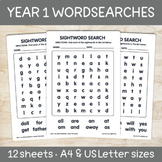 Year One Core Sightwords Wordsearch Activities | Literacy 