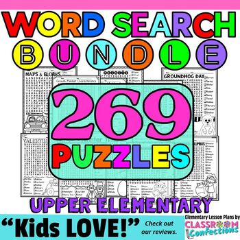 Preview of Word Search Puzzles BUNDLE Early Finishers Activities Morning Work 4th 5th Grade
