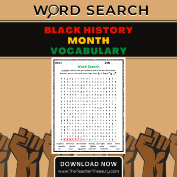 Preview of Word Search: Black History Month Vocabulary