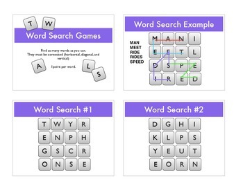 Preview of Word Search (Boggle) Warm Ups