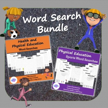 Preview of Word Search Bundle! 20 PE, Health, and Sports Vocabulary Word Searches