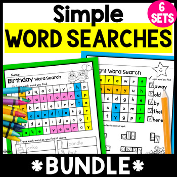 Word searches for grade 1