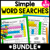 Easy Word Searches, Holiday, Sight Word, CVC, Spring, Summ