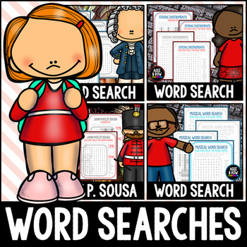 Preview of Brain Break Blast! 4 Fun and Challenging Music Word Searches