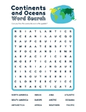 Word Search-Continents and Oceans