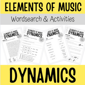 Preview of DYNAMICS Music Word Search (with fact sheet and activities)