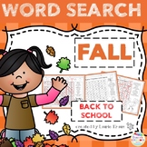 Word Search Fall and Back to School Theme